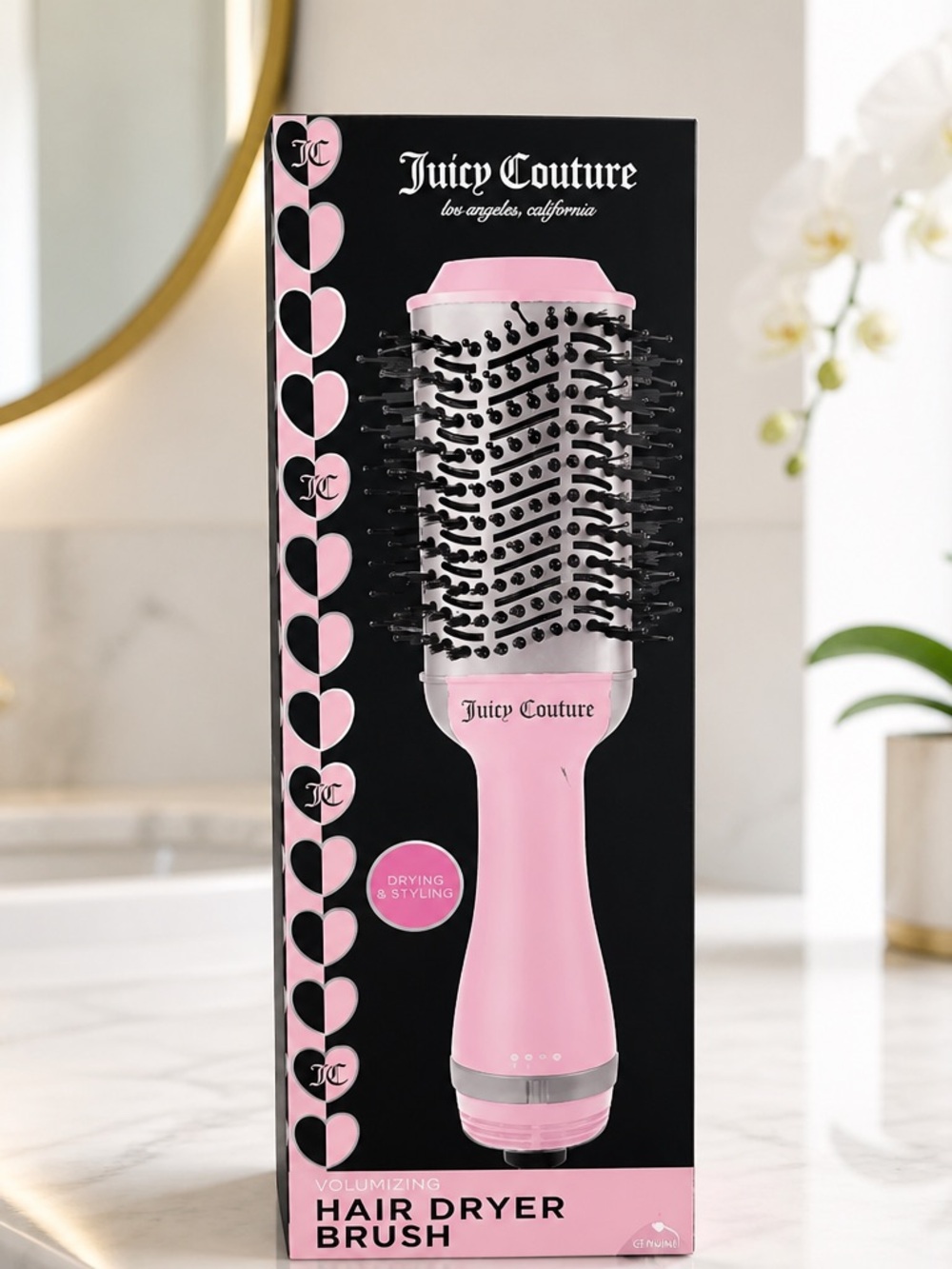 Juicy Couture Pink Styling Brush With Black Bristles New In Box